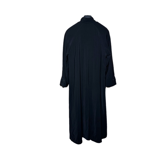 Fleet Street Trench Coat 10 Black Button Lined Removable Waterproof Back Pleat - Picture 3 of 13